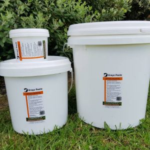 Erayz non-toxic paste lure to control mustelids (stoats, ferrets, weasels) in 3 different-sized containers.