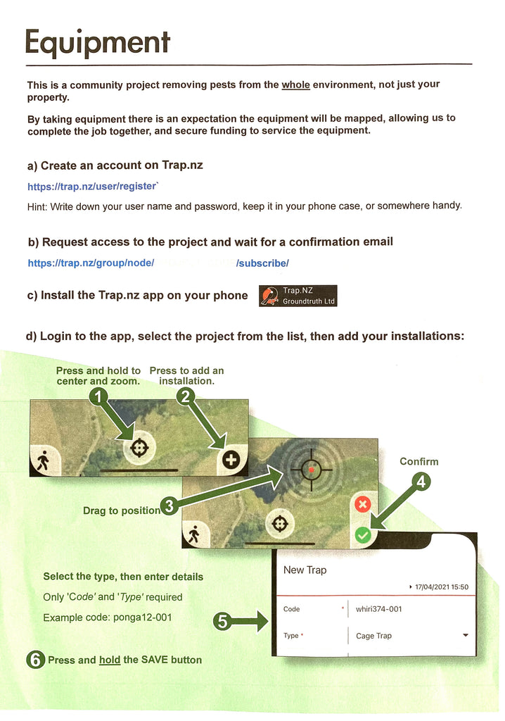 Information on the Equipment project